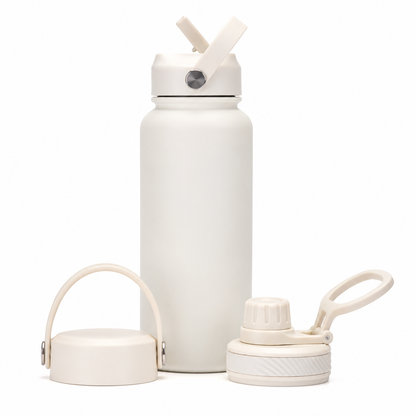 🥤 3-in-1 Insulated Stainless Steel Water Bottle – 3 Lids for Every Adventure