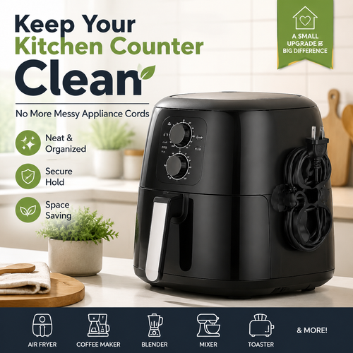 ✨ No More Messy Cords – Universal Kitchen Appliance Cord Organizer