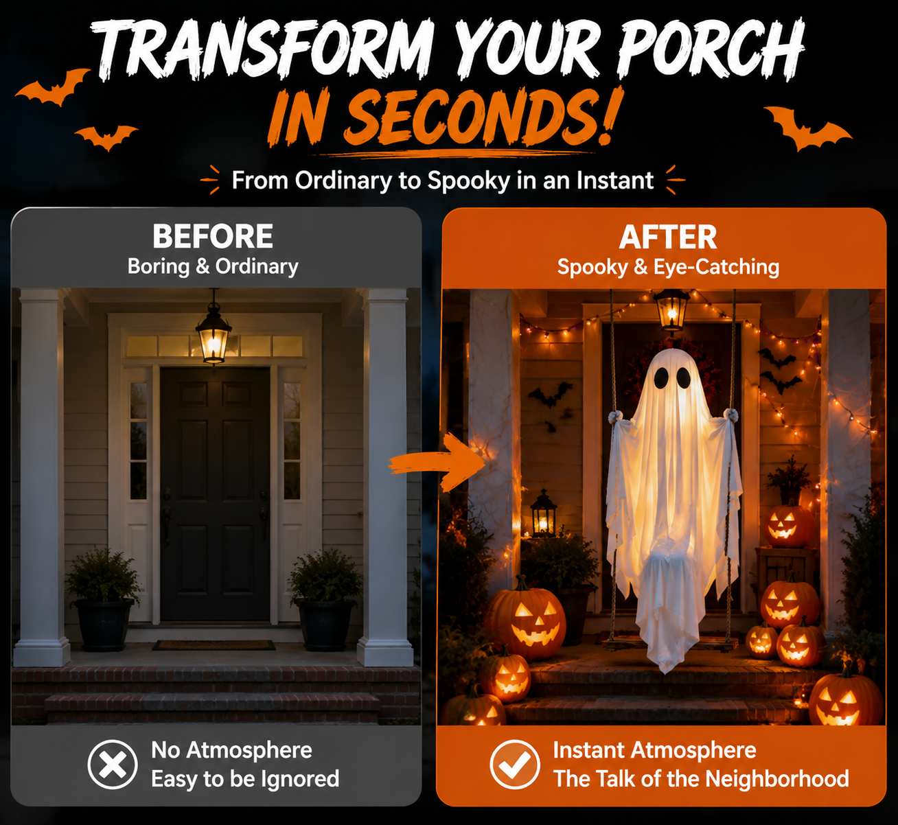 Swinging Ghost Hanging Decoration