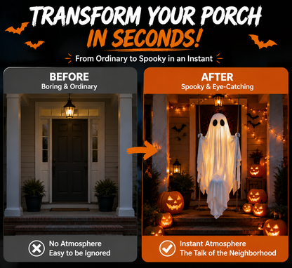 👻 Animated Swinging Ghost Halloween Decoration – Spooky Porch Hanging Ghost For Outdoor Yard Decor