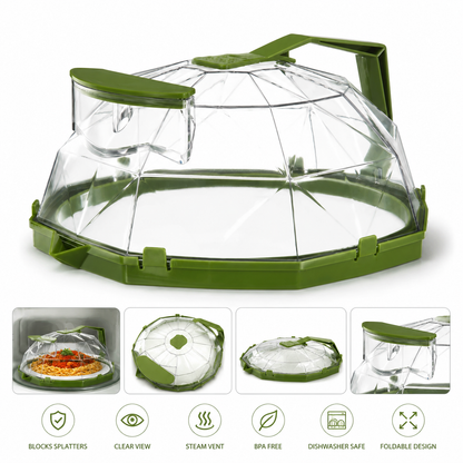 🔥 50% OFF TODAY | 🍲 Collapsible Microwave Splatter Cover – Steam Vent Food Cover For Cleaner Microwave & Easy Kitchen Storage