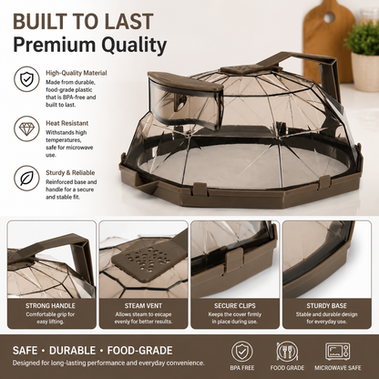 🔥 50% OFF TODAY | 🍲 Collapsible Microwave Splatter Cover – Steam Vent Food Cover For Cleaner Microwave & Easy Kitchen Storage