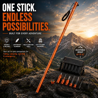 🚨 LAST DAY 40% OFF | TerraTactic™ Survival Hiking Stick – Adjustable Trekking Pole with Built-In Outdoor Survival Tools