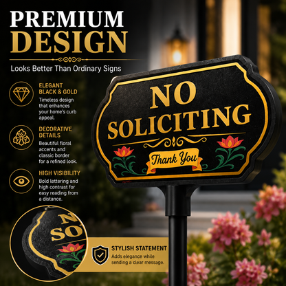 🚫 No Soliciting Yard Sign – Keep Unwanted Visitors Away | 40% OFF Today
