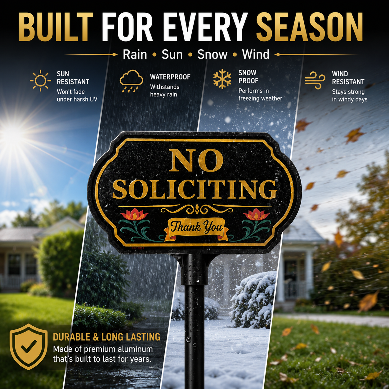 🚫 No Soliciting Yard Sign – Keep Unwanted Visitors Away | 40% OFF Today