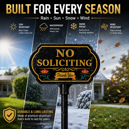 🚫 No Soliciting Yard Sign – Keep Unwanted Visitors Away | 40% OFF Today