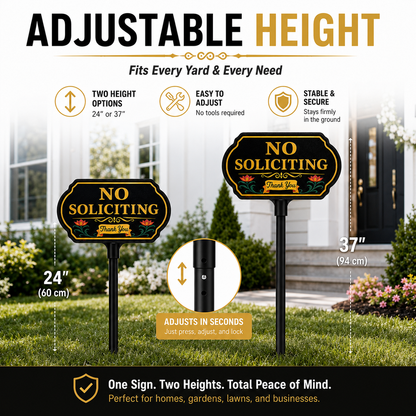 🚫 No Soliciting Yard Sign – Keep Unwanted Visitors Away | 40% OFF Today