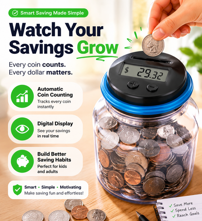 🔥LAST DAY 50% OFF -💰 Smart Piggy Bank That Counts Your Money Automatically