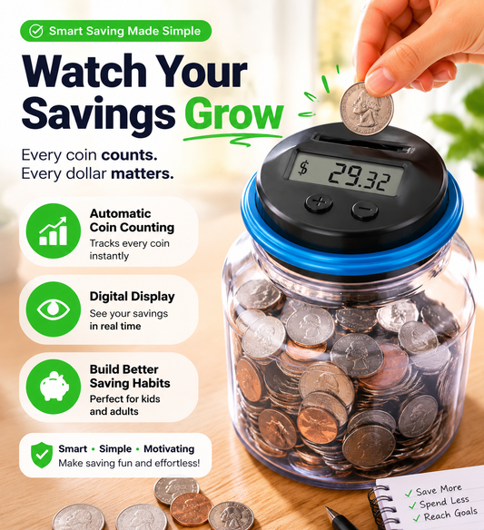 🔥LAST DAY 50% OFF -💰 Smart Piggy Bank That Counts Your Money Automatically