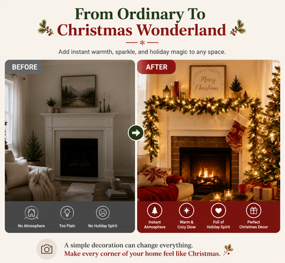🔥LAST DAY 50% OFF -✨ Christmas Pine Garland String Lights – Create A Cozy Holiday Glow🎄