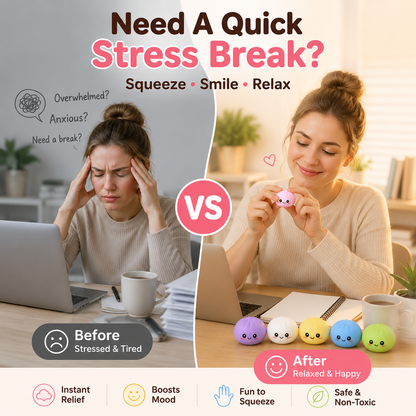 🥰 Cute Mini Stress Balls – 5PCS Squishy Desk Toys For Instant Relaxation
