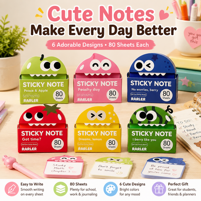 🌈 Cute Character Sticky Notes – Kawaii Memo Pads For Study, Journaling & Planning