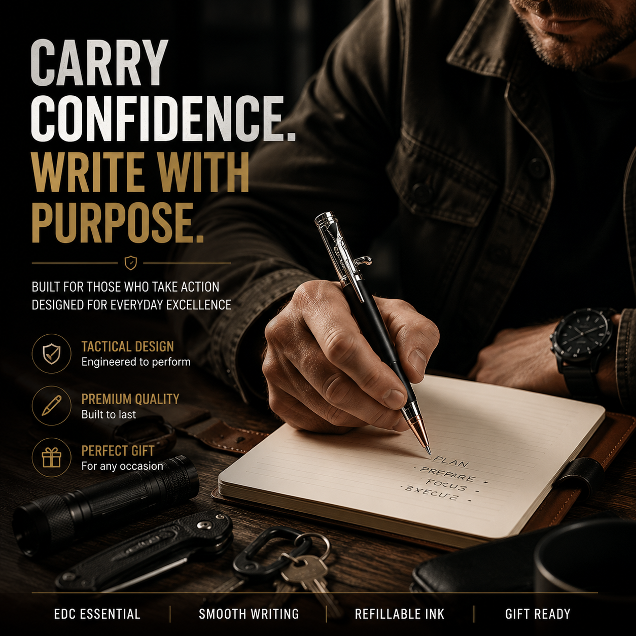 🔥 LAST DAY 50% OFF-Tactical Bolt Action Pen🖊️– Premium Metal Retractable Gel Ink Pen With Gift Box