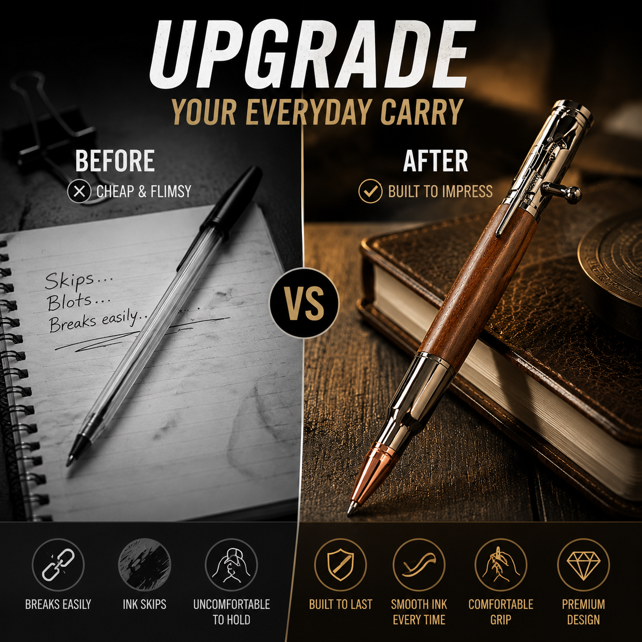 🔥 LAST DAY 50% OFF-Tactical Bolt Action Pen🖊️– Premium Metal Retractable Gel Ink Pen With Gift Box