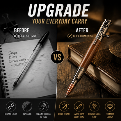 🔥 LAST DAY 50% OFF-Tactical Bolt Action Pen🖊️– Premium Metal Retractable Gel Ink Pen With Gift Box
