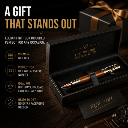 🔥 LAST DAY 50% OFF-Tactical Bolt Action Pen🖊️– Premium Metal Retractable Gel Ink Pen With Gift Box