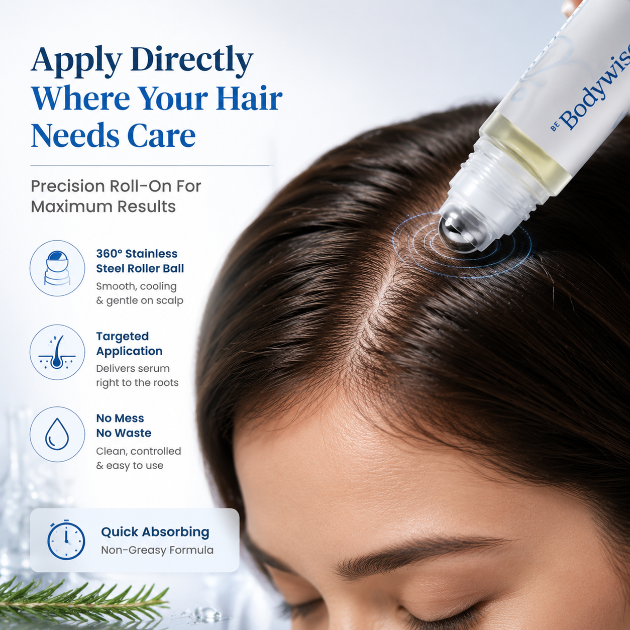 ✨ Advanced Hair Density Roll-On Serum – Scalp Care Treatment With Rosemary, Caffeine & Saw Palmetto For Thicker-Looking Hair
