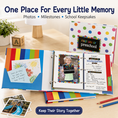 🔥 LAST DAY 50% OFF-🥹 First & Last Day Preschool Memory Book – Kids’ School Keepsake Album