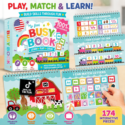 Montessori Busy Activity Book for Toddlers 3-5 | Screen-Free Learning Toy
