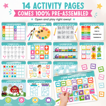 Montessori Busy Activity Book for Toddlers 3-5 | Screen-Free Learning Toy