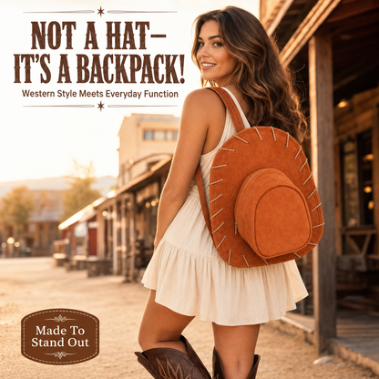 Western Hat Backpack – Unique Cowgirl Style Bag For Everyday Adventures🤠