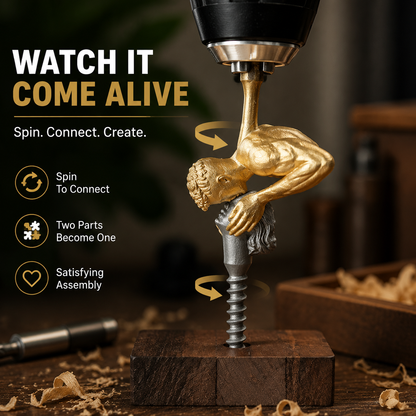 Creative Screw Art Kit – DIY Mechanical Sculpture Gift For Makers & Woodworkers