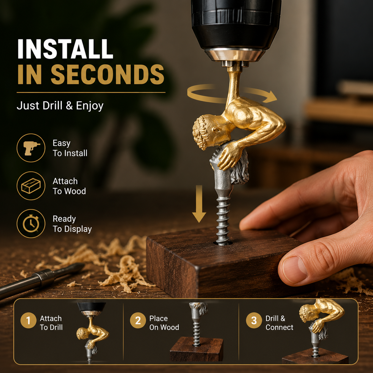Creative Screw Art Kit – DIY Mechanical Sculpture Gift For Makers & Woodworkers