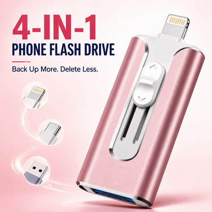 🔥 LAST DAY 50% OFF-💾 4-in-1 Phone Flash Drive – Easy Photo Backup & Extra Storage