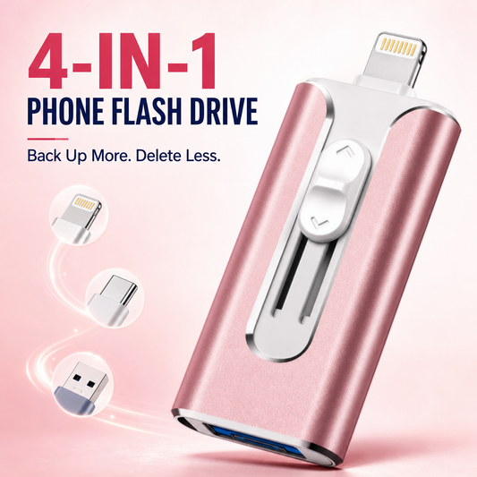 🔥 LAST DAY 50% OFF-💾 4-in-1 Phone Flash Drive – Easy Photo Backup & Extra Storage
