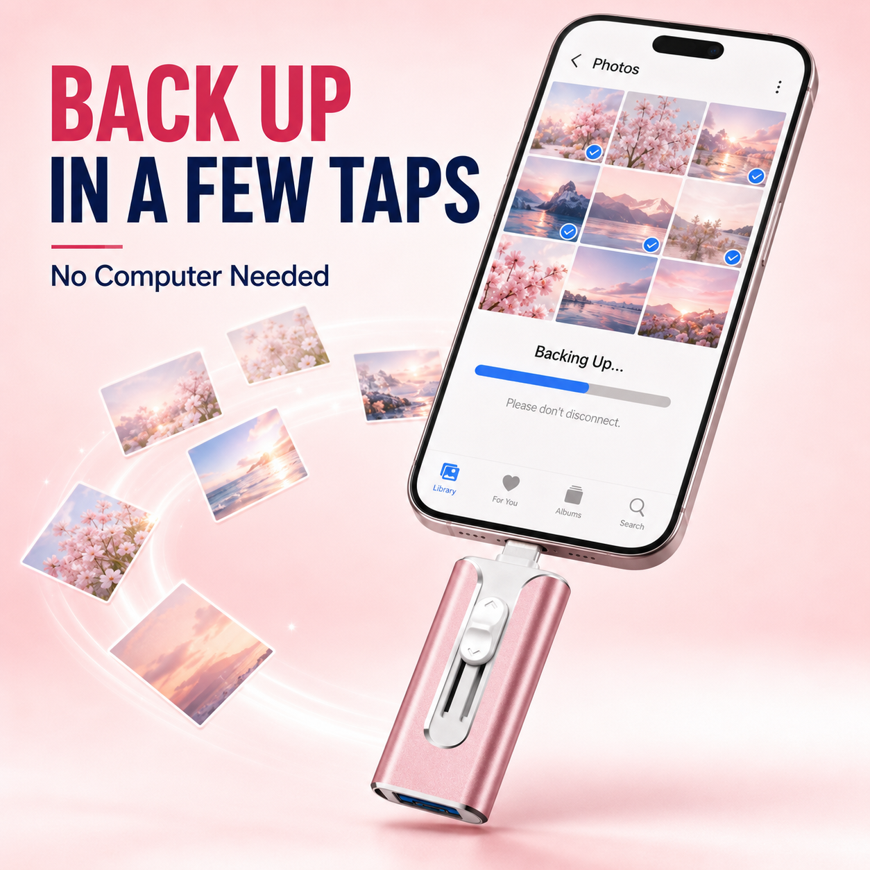 🔥 LAST DAY 50% OFF-💾 4-in-1 Phone Flash Drive – Easy Photo Backup & Extra Storage