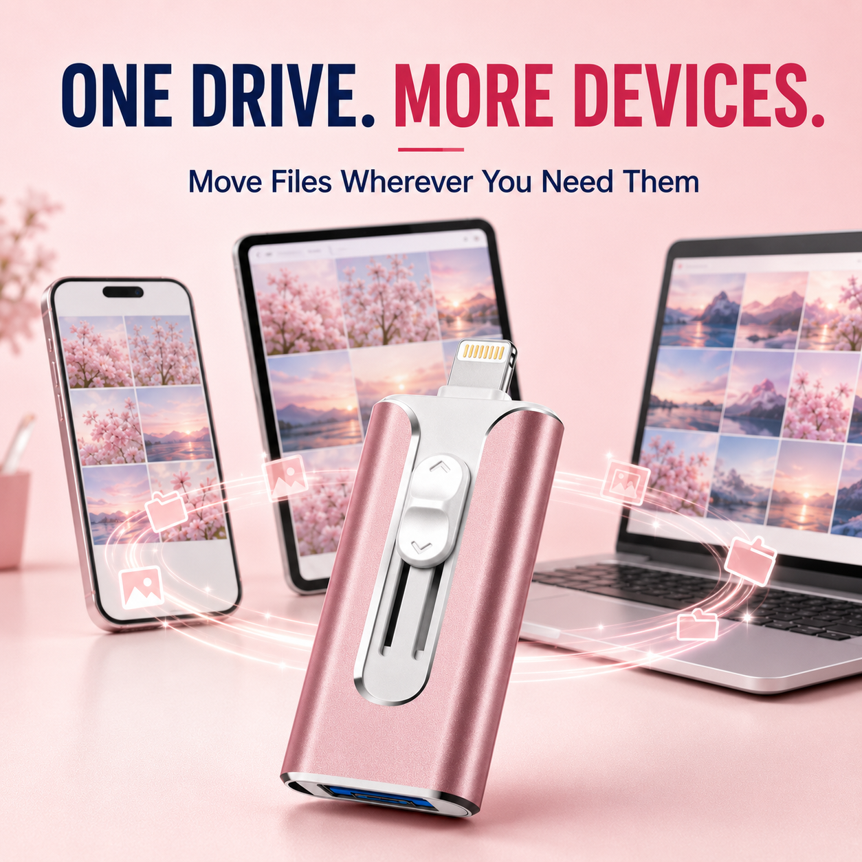 🔥 LAST DAY 50% OFF-💾 4-in-1 Phone Flash Drive – Easy Photo Backup & Extra Storage