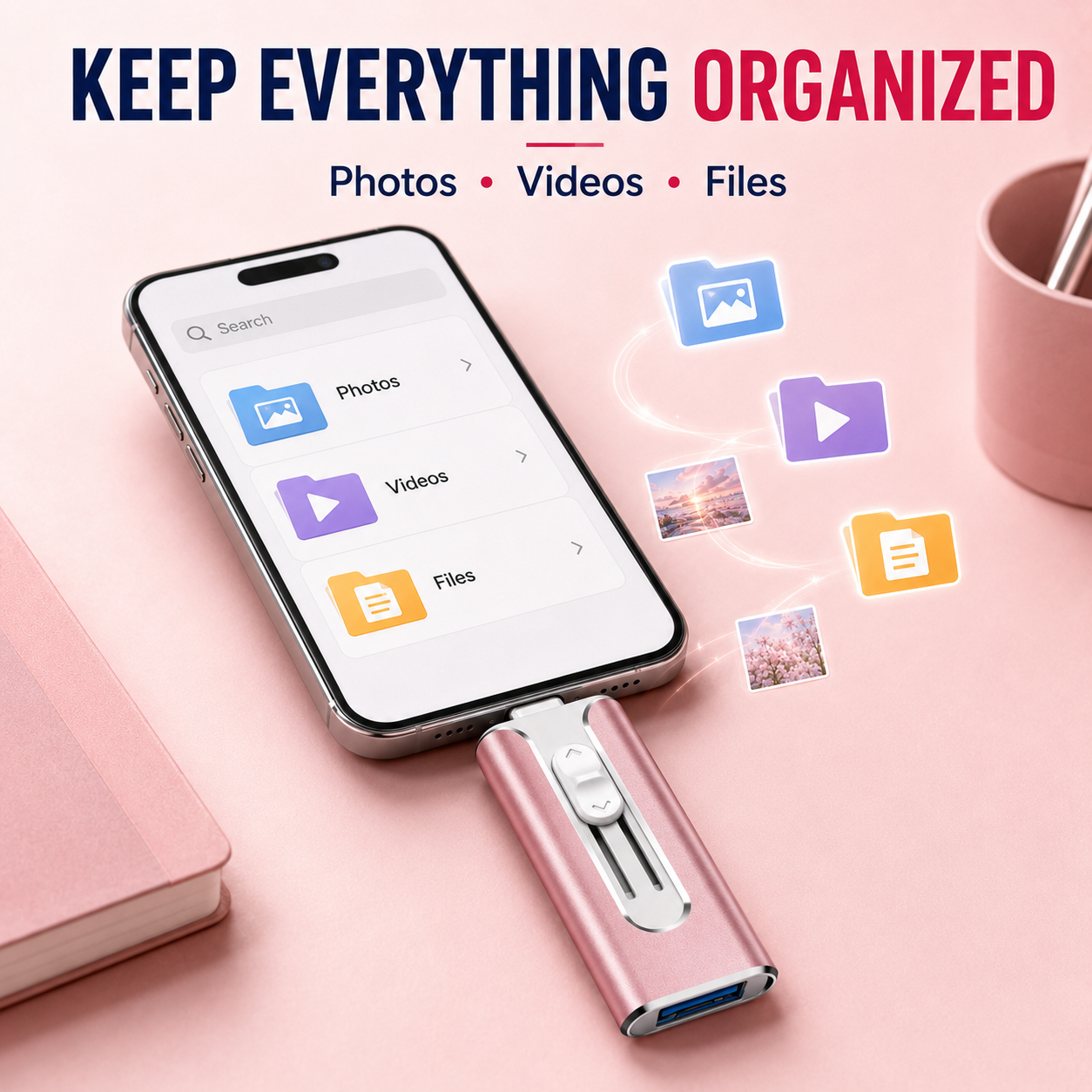🔥 LAST DAY 50% OFF-💾 4-in-1 Phone Flash Drive – Easy Photo Backup & Extra Storage