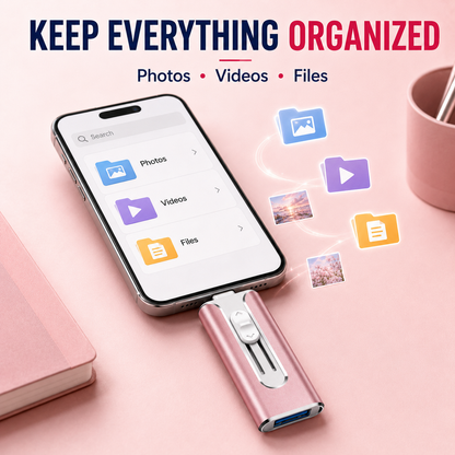 🔥 LAST DAY 50% OFF-💾 4-in-1 Phone Flash Drive – Easy Photo Backup & Extra Storage