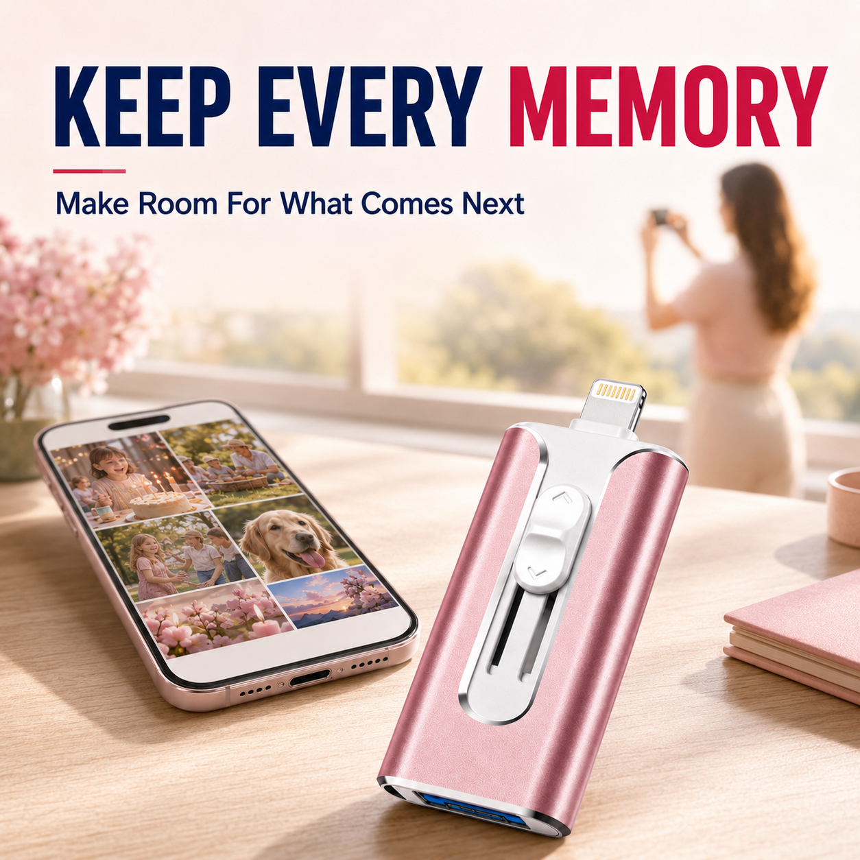 🔥 LAST DAY 50% OFF-💾 4-in-1 Phone Flash Drive – Easy Photo Backup & Extra Storage