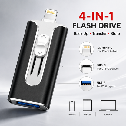 🔥 LAST DAY 50% OFF-💾 4-in-1 Phone Flash Drive – Easy Photo Backup & Extra Storage