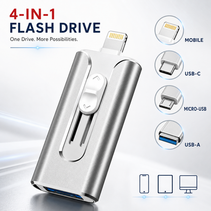 🔥 LAST DAY 50% OFF-💾 4-in-1 Phone Flash Drive – Easy Photo Backup & Extra Storage