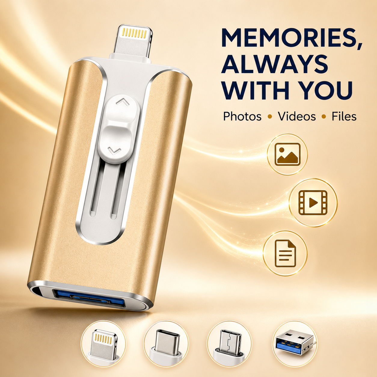 🔥 LAST DAY 50% OFF-💾 4-in-1 Phone Flash Drive – Easy Photo Backup & Extra Storage