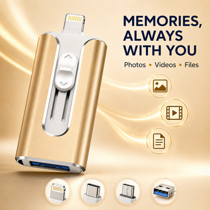 🔥 LAST DAY 50% OFF-💾 4-in-1 Phone Flash Drive – Easy Photo Backup & Extra Storage
