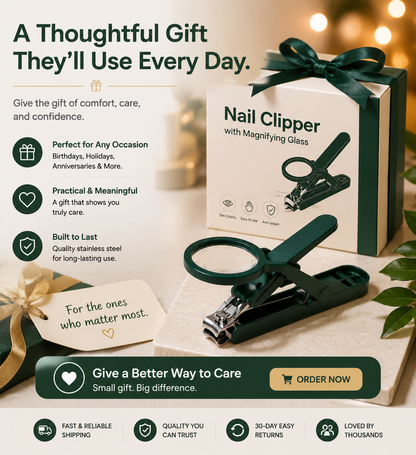 🔍 Magnifying Nail Clipper ✂️ -Easy Grip Stainless Steel Nail Cutter for Clearer, Safer Trimming