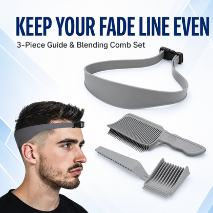 ✂️ 3‑Piece Fade Guide & Blending Comb Set – Easier At‑Home Haircuts