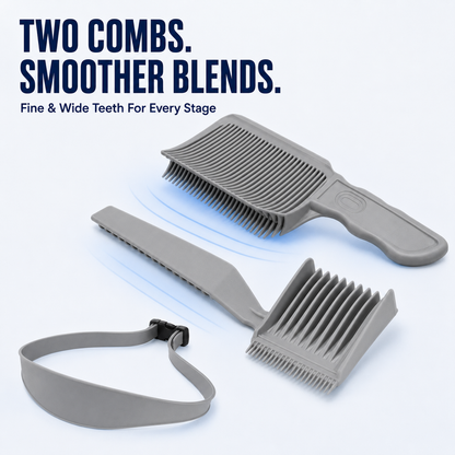 ✂️ 3‑Piece Fade Guide & Blending Comb Set – Easier At‑Home Haircuts