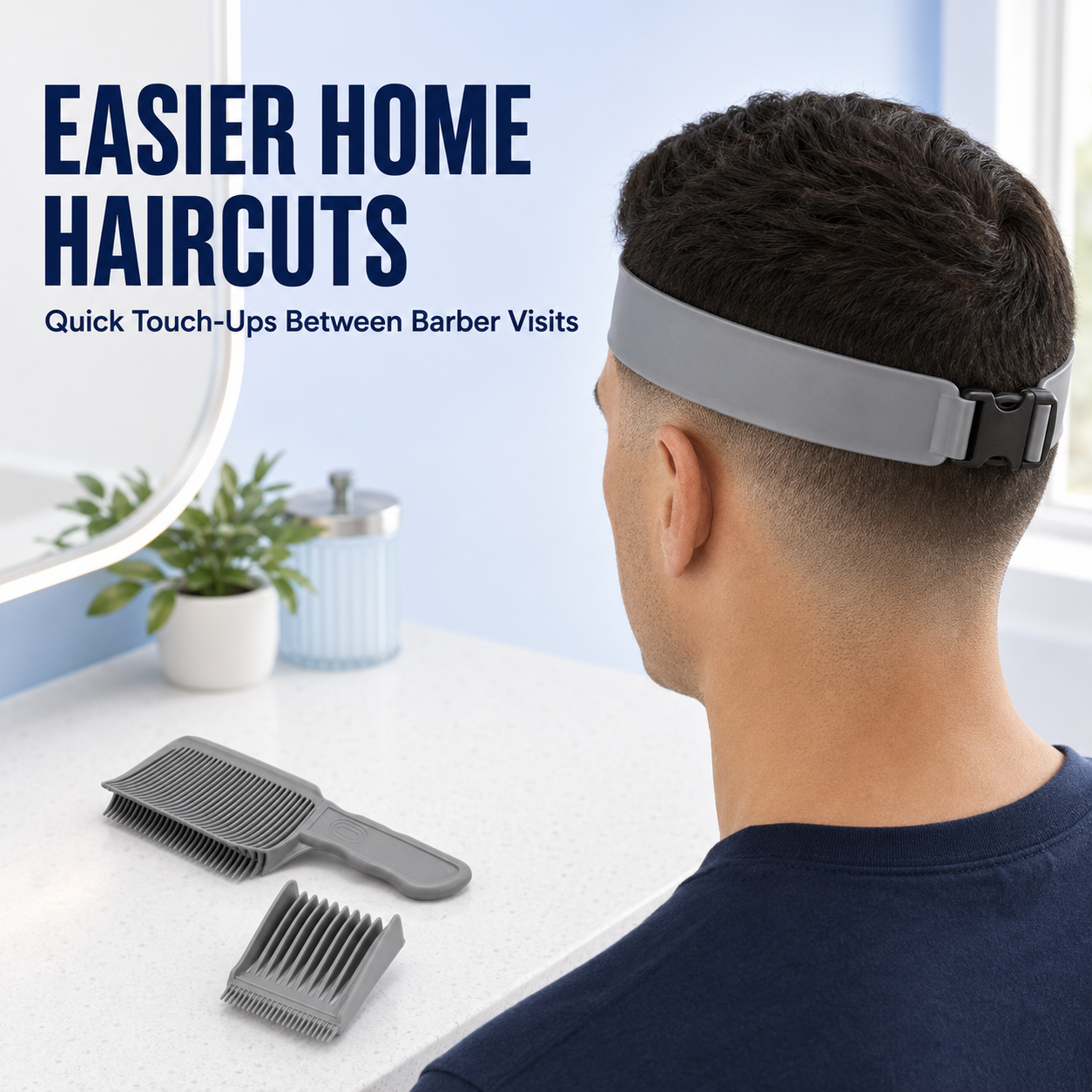 ✂️ 3‑Piece Fade Guide & Blending Comb Set – Easier At‑Home Haircuts
