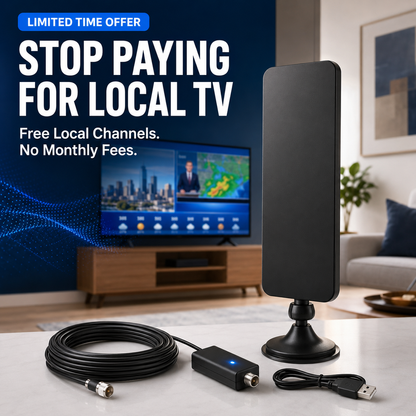 📺 Amplified Indoor HDTV Antenna – Watch Local Channels With No Monthly Fees