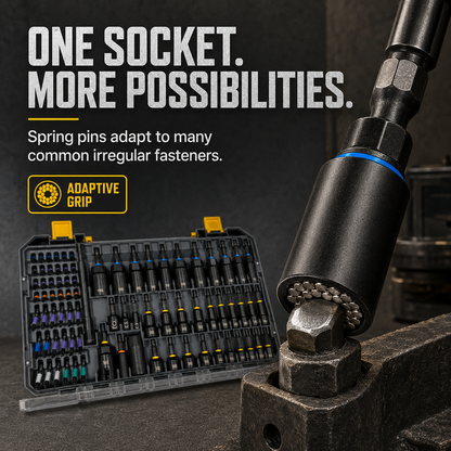 🧰 80-Piece Magnetic Nut Driver Set – SAE & Metric Impact Socket Kit