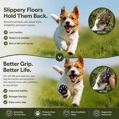 🐾 Anti-Slip Dog Paw Grip Pads – 6Sets 24Pcs Self-Adhesive Traction Protectors