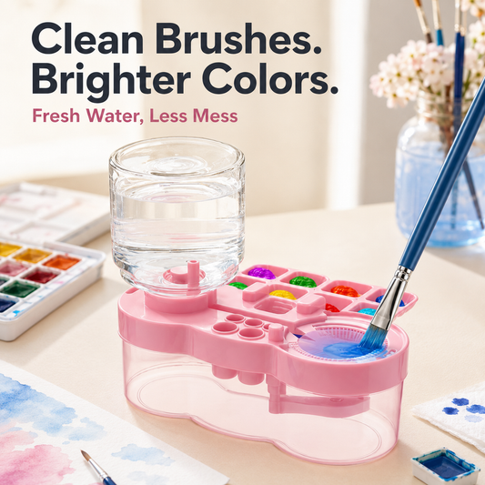 🎨 All-in-One Paint Brush Washer & Mixing Palette – Fresh Water Rinse Station