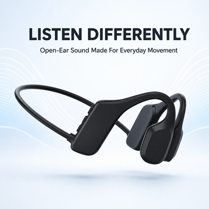 🎧 Open-Ear Bone Conduction Headphones – Lightweight, IPX5 & 6-Hour Playtime