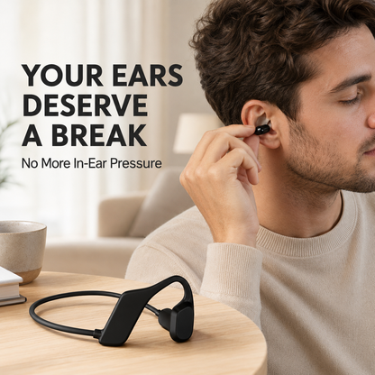 🎧 Open-Ear Bone Conduction Headphones – Lightweight, IPX5 & 6-Hour Playtime