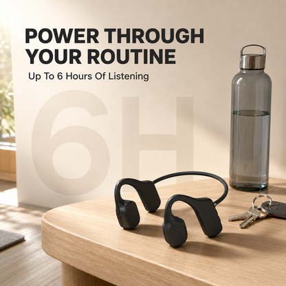 🎧 Open-Ear Bone Conduction Headphones – Lightweight, IPX5 & 6-Hour Playtime