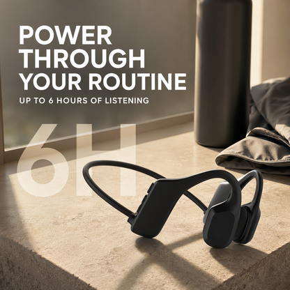 🎧 Open-Ear Bone Conduction Headphones – Lightweight, IPX5 & 6-Hour Playtime
